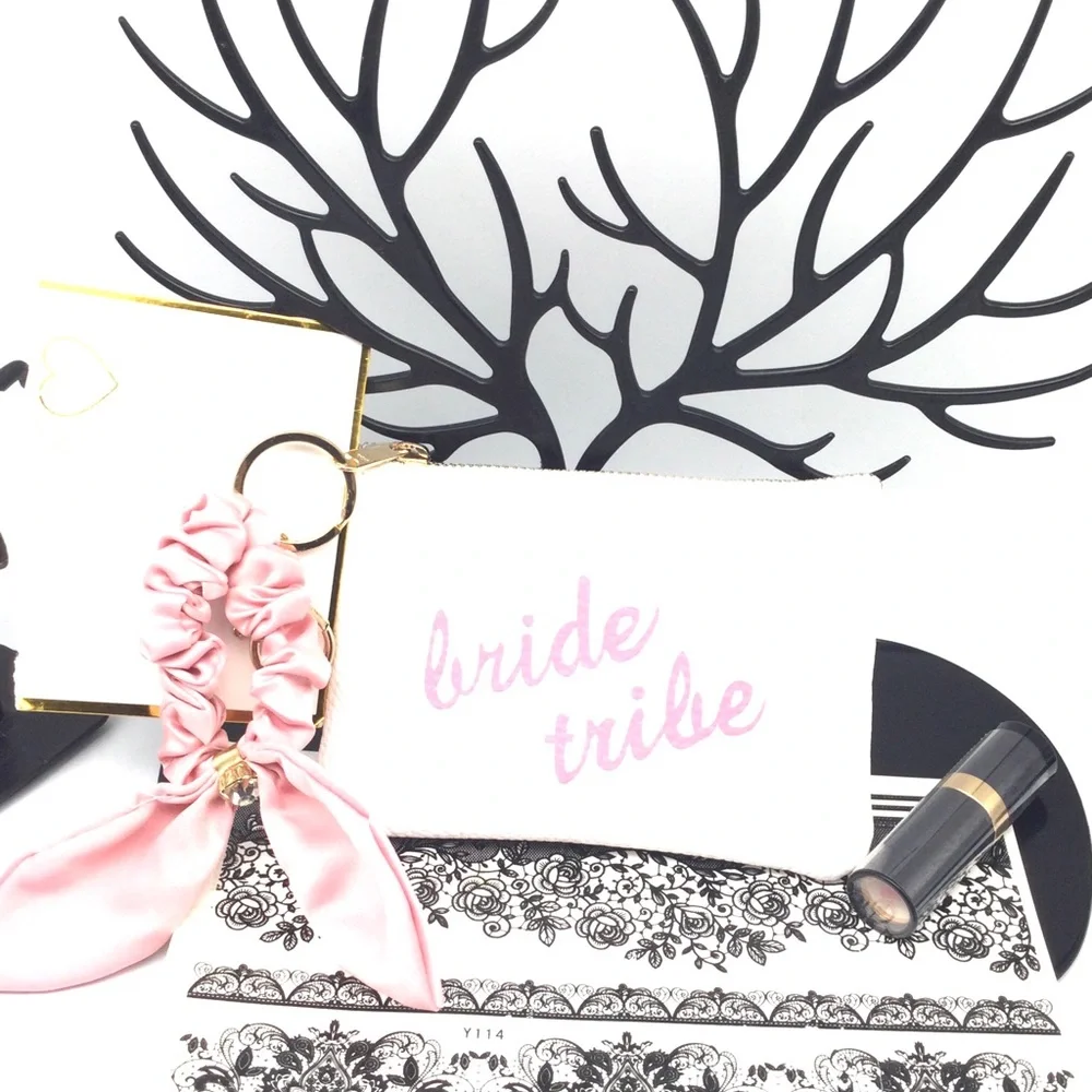Bride Tribe Pink Script Cosmetic Pouch new